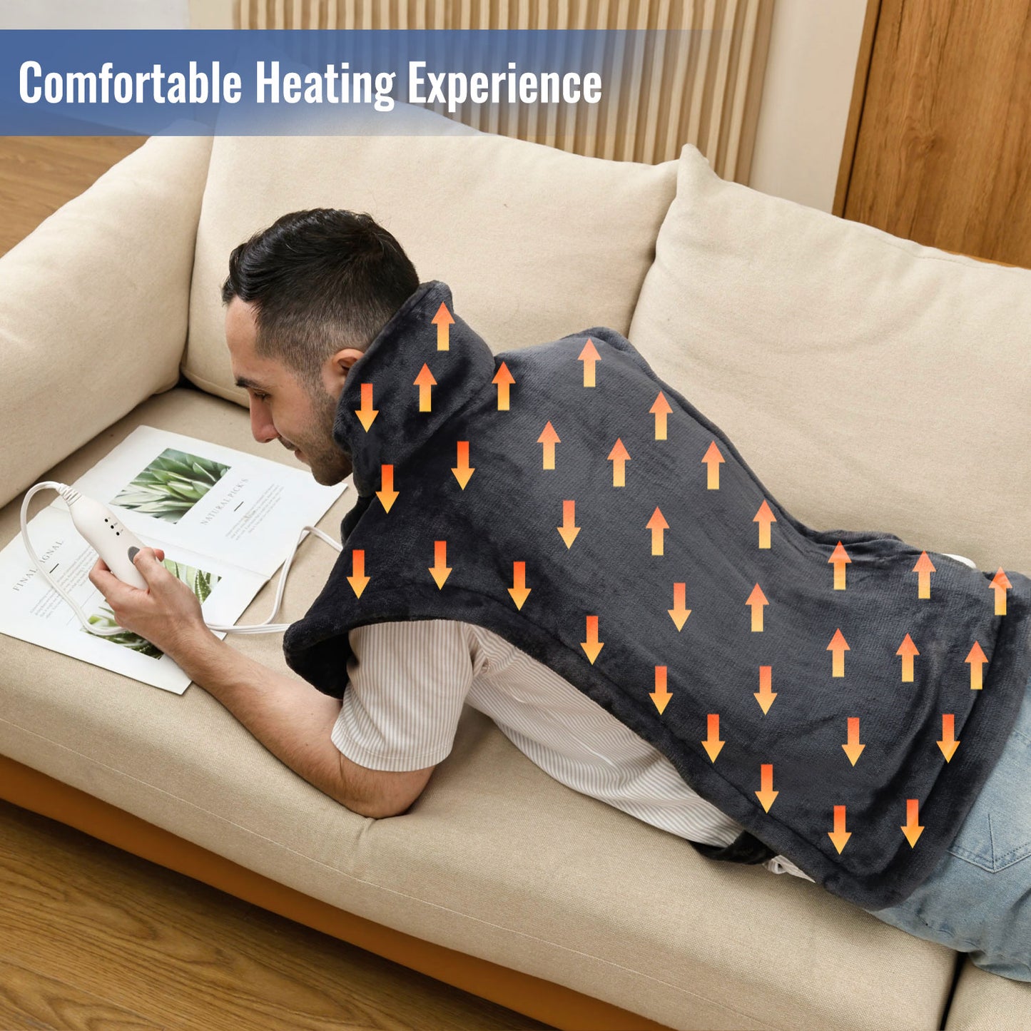 Back & Shoulder Heating Pad - Muscle Pain Relief, Stress Relief, and Improved Circulation