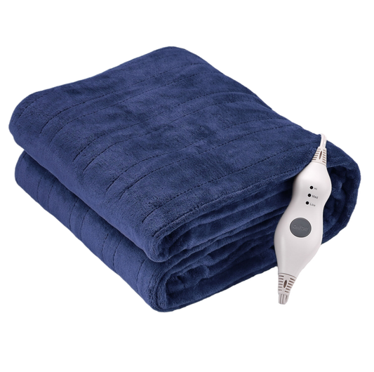 Heating Blanket Throw – Blue Color, Dual-Sided Flannel, Adjustable Heat for Ultimate Comfort