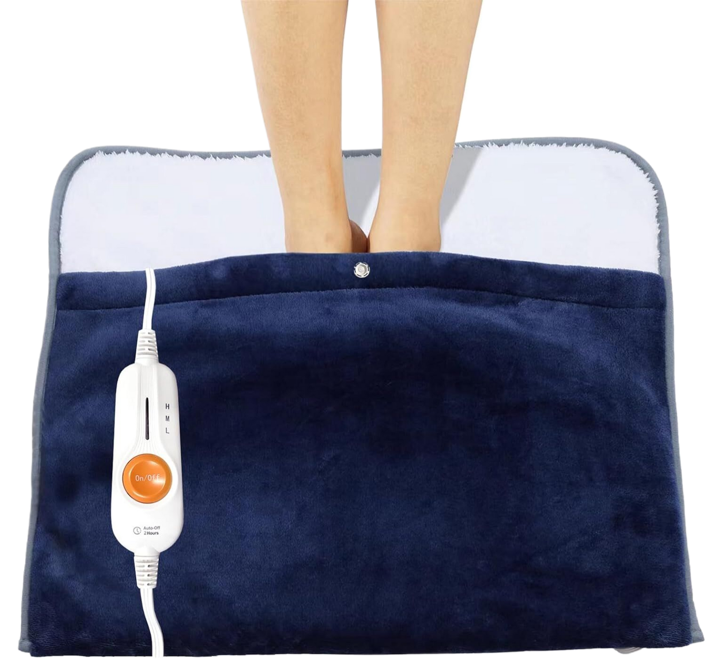 Gintao Electric Heated Foot Warmers,22"×20" Foot Heating Pad Electric for Men and Women with Fast Heating Technology,Heating Pad Feet Warmer Auto Shut Off with 3 Temperature Setting,Navy Blue