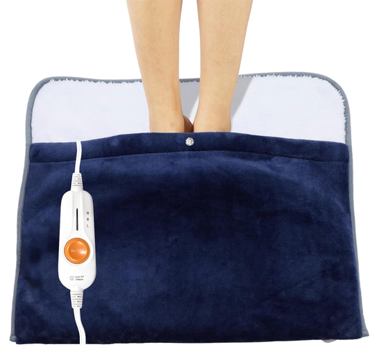 Gintao Electric Heated Foot Warmers,22"×20" Foot Heating Pad Electric for Men and Women with Fast Heating Technology,Heating Pad Feet Warmer Auto Shut Off with 3 Temperature Setting,Navy Blue