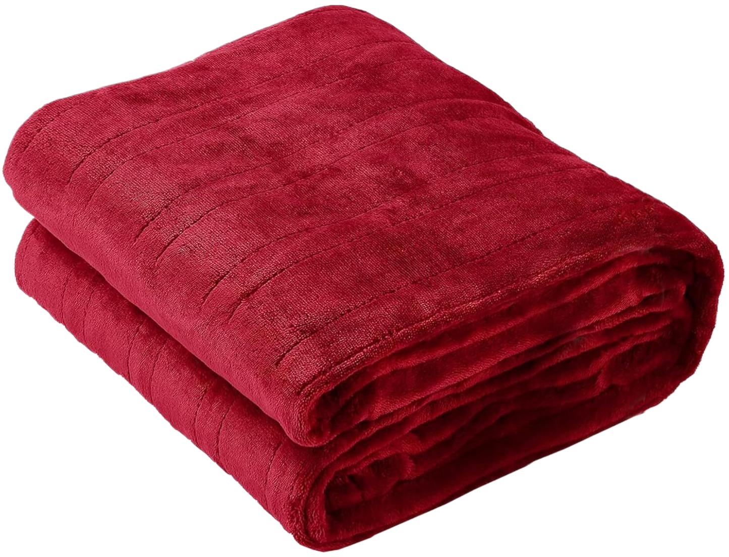 Tefici Electric Heated Blanket Throw, Super Cozy Soft 2-Layer Flannel 50" x 60" Heated Throw with 3 Heating Levels & 4 Hours Auto Off, Machine Washable, ETL&FCC Certified, Home Office Use, Red