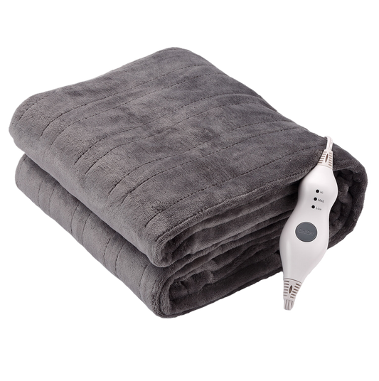 Heating Blanket Throw – Gray Color, Dual-Sided Flannel, Adjustable Heat for Everyday Comfort