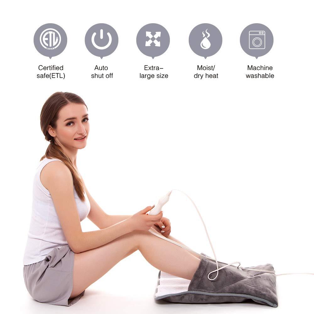 Flannel Foot Warmer - Adjustable Heat & Instant Comfort | Gray