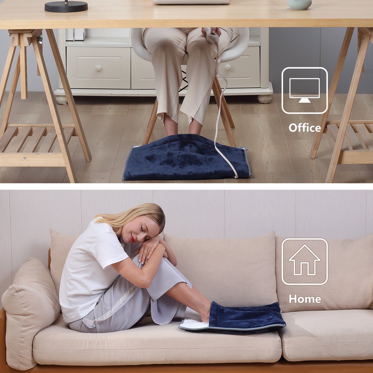 Blue Flannel Foot Warmer – Cozy Warmth for Your Feet