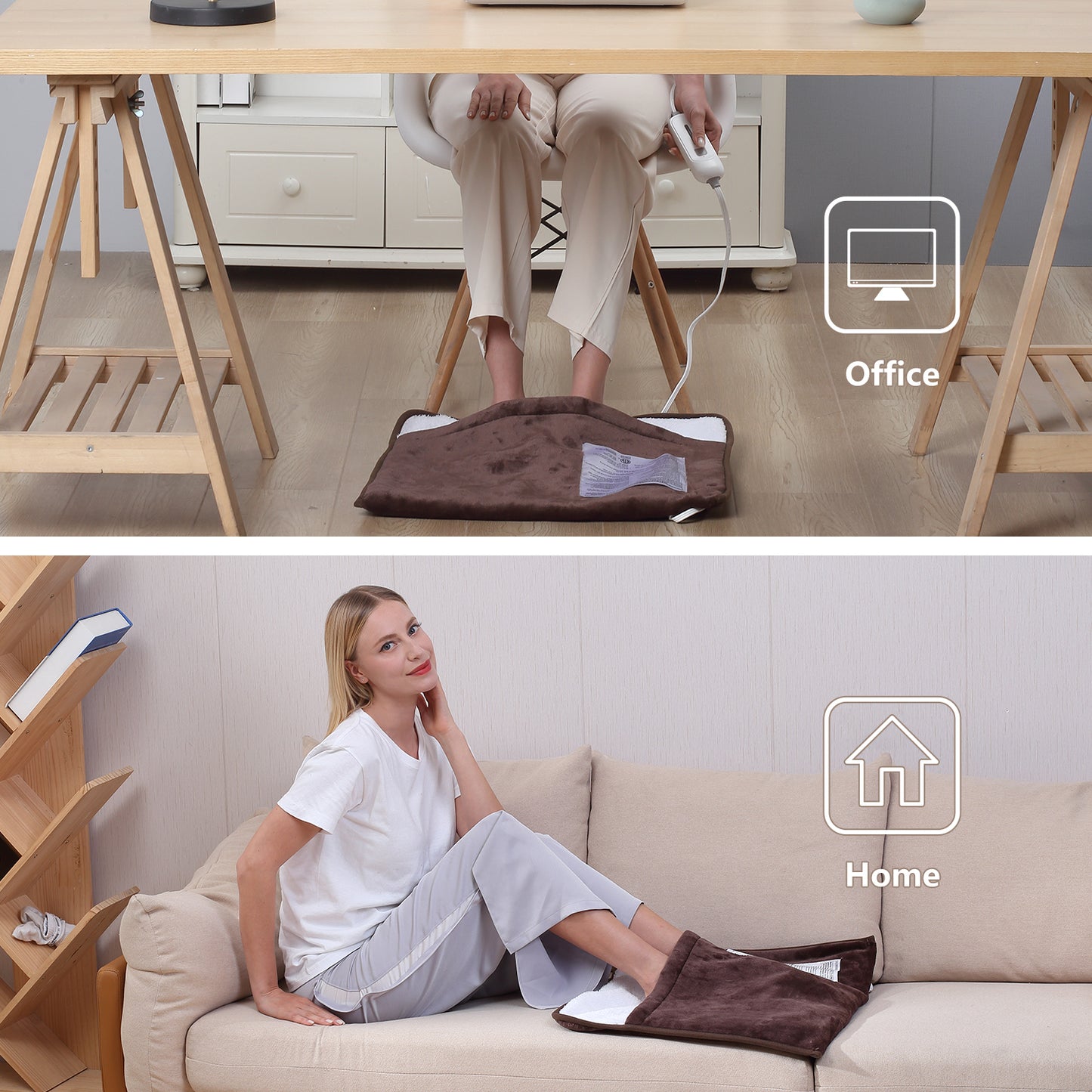 Brown Flannel Foot Warmer – Cozy Warmth with a Classic Touch