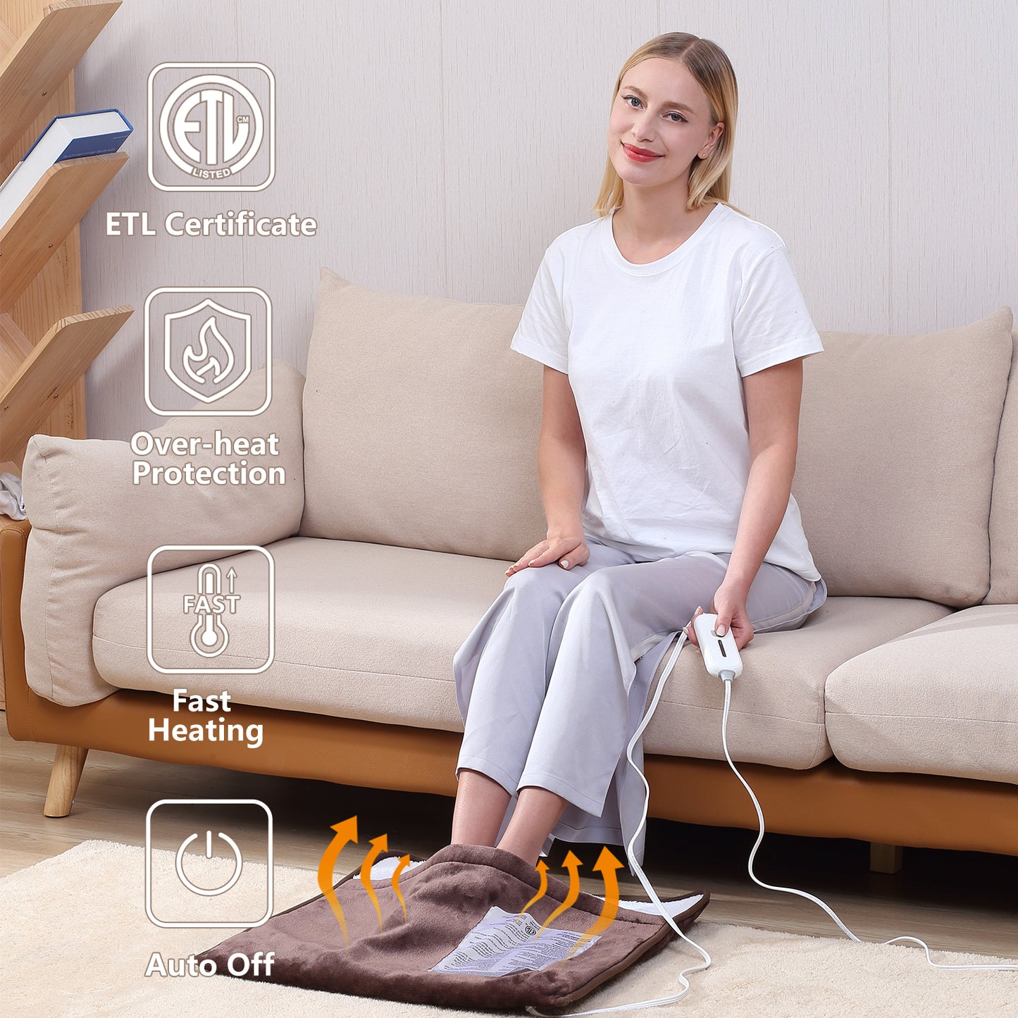 Brown Flannel Foot Warmer – Cozy Warmth with a Classic Touch