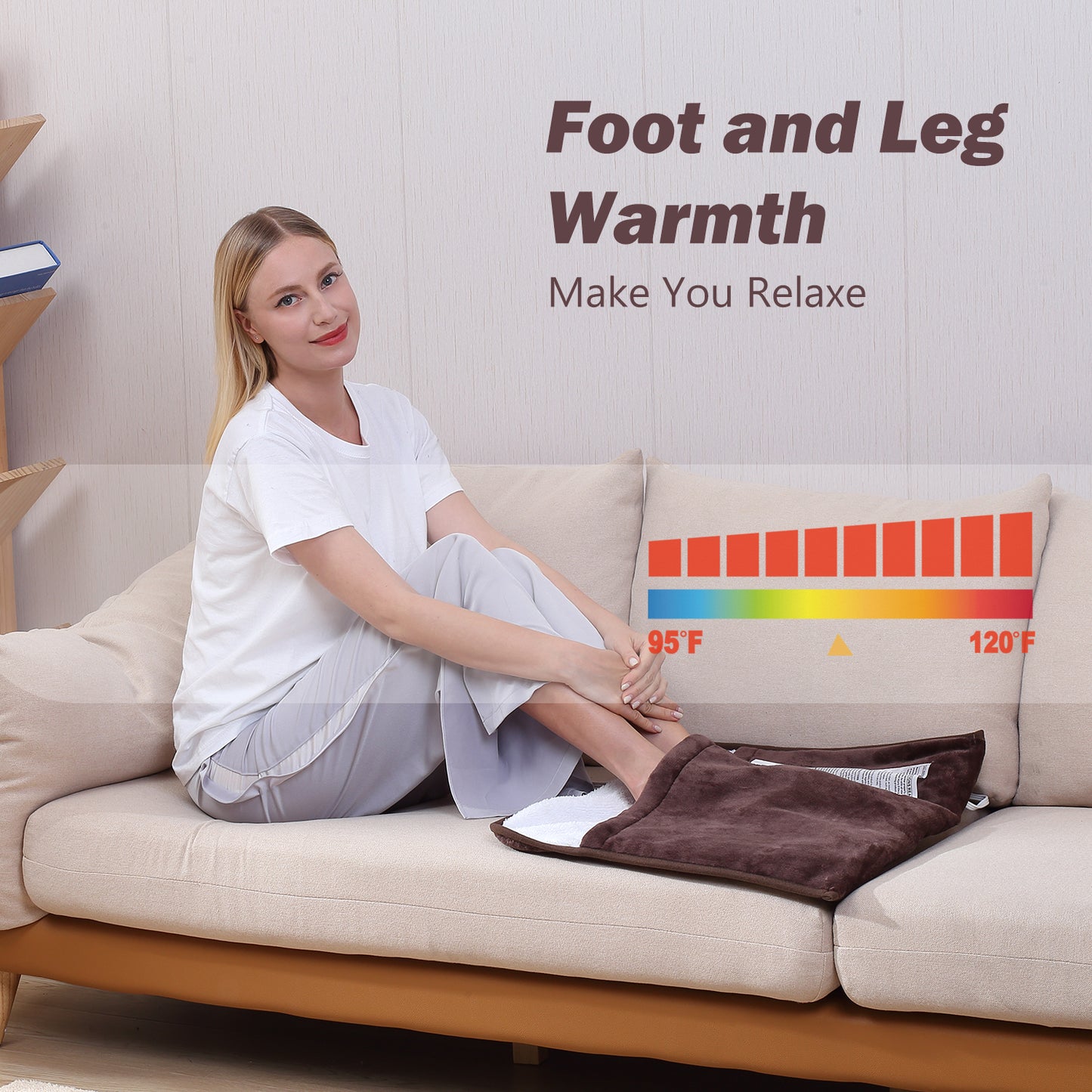 Brown Flannel Foot Warmer – Cozy Warmth with a Classic Touch