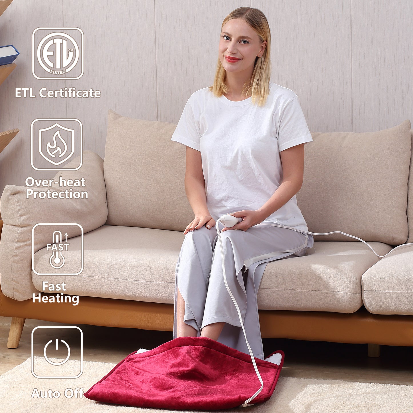 Red Flannel Foot Warmer – Bold Warmth for Your Feet